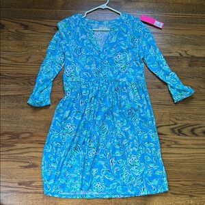 Blue Patterned Kids Dress